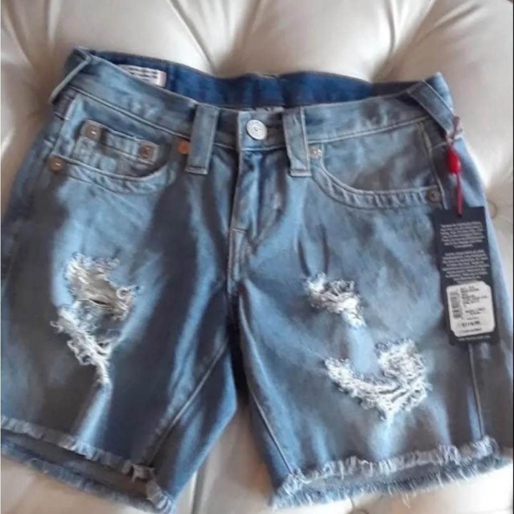 Size 24 True Religion Ripped Shorts
